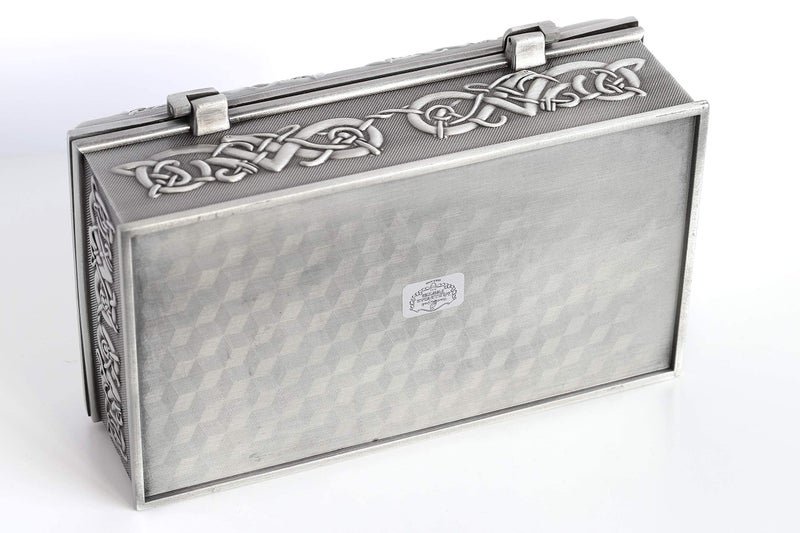 Biddy Murphy Irish Gifts Celtic Pewter Jewelry Box, May the Road Rise Medallion, Velvet Lined, Imported - Image 5